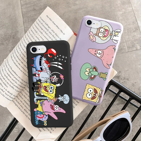 SpongeBob & Patrick Star Phone Case for iPhone SE, 8, 7, 6 - Soft Silicone TPU Cover